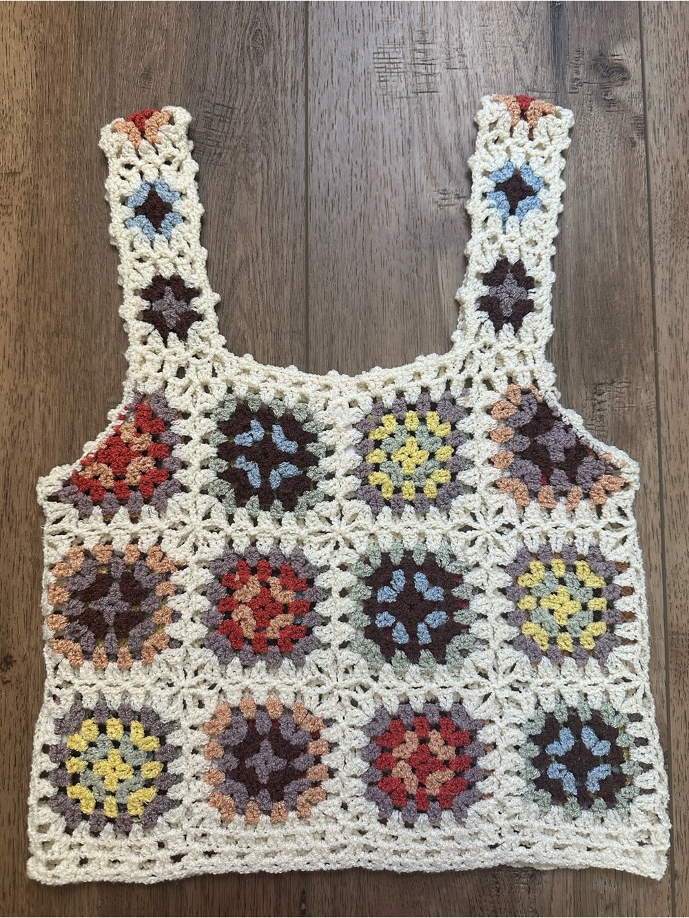 Crochet Tank, All Knit, Granny Squares, Quilted, Cropped, Cottagecore, Small?